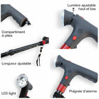 Canne de Marche Pliable avec LED & Alarme – Stable, Ergonomique et Sécurisée ADAPT MOBILITE