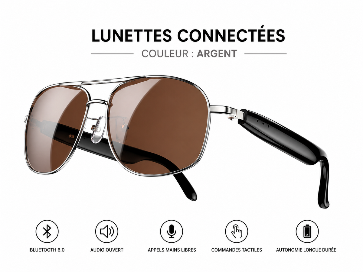 Lunettes Connectées Mains Libres – Bluetooth 6.0 & Audio Ouvert ADAPT Mobilité