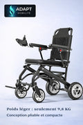 Fauteuil roulant électrique pliant ultra léger – 9,8 kg ADAPT MOBILITE