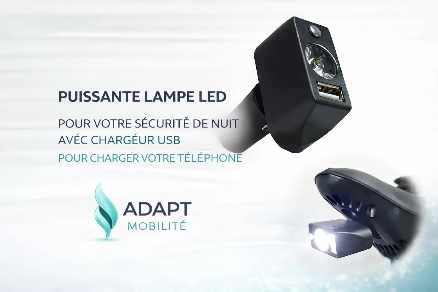 Lampe LED pour Fauteuil Électrique avec Chargeur USB – Sécurité de Nuit ADAPTA