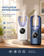 Ventilateur brumisateur USB 2 en 1 pour rafraîchir et humidifier l'air