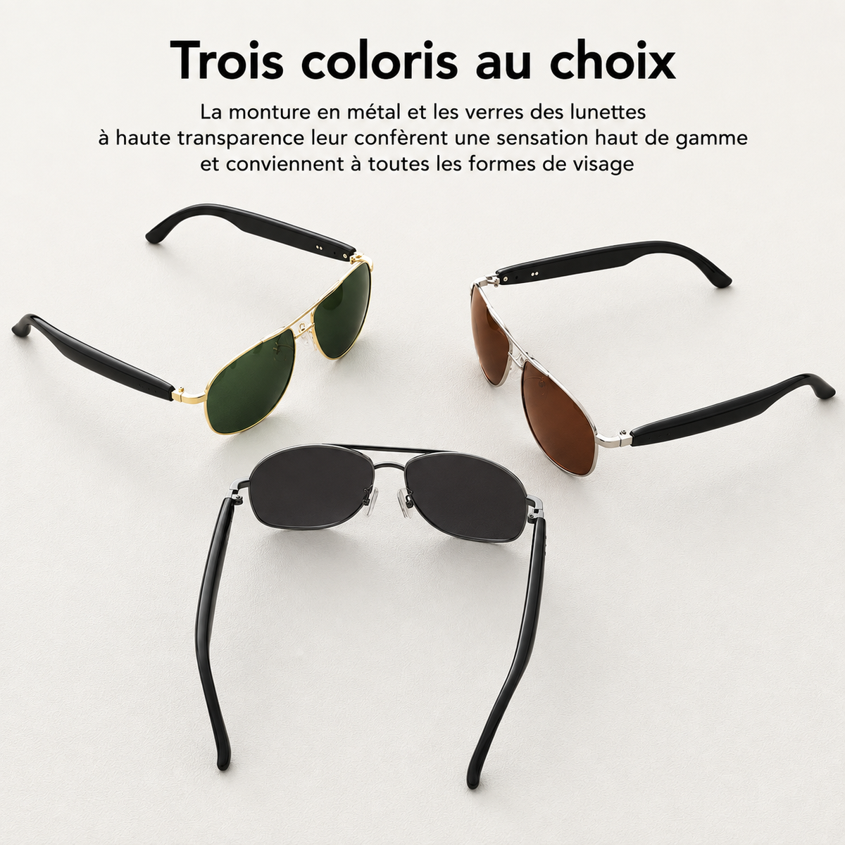 Lunettes connectées audio disponibles en plusieurs coloris