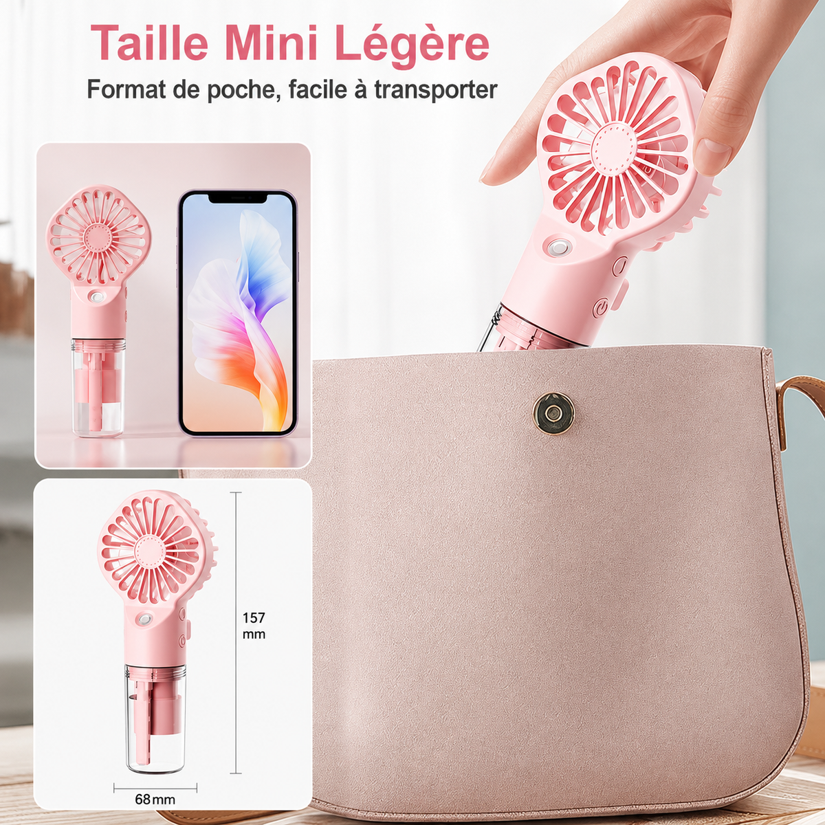 Mini Brumisateur Ventilateur Portable — Rafraîchissant & Hydratant ADAPT Mobilité