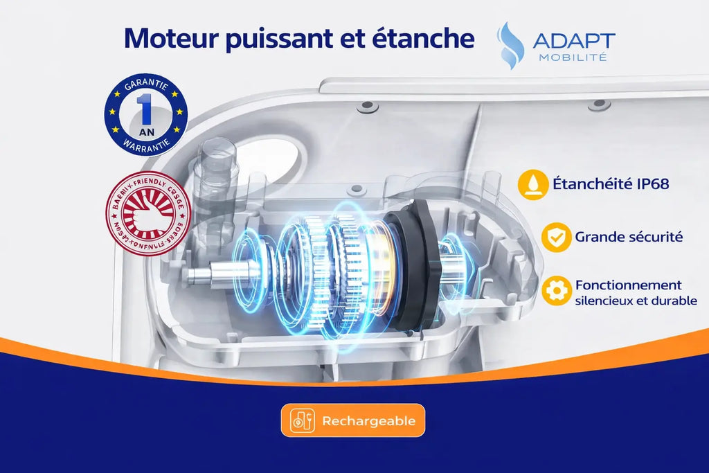Siège élévateur de bain électrique pliable ADAPT MOBILITE