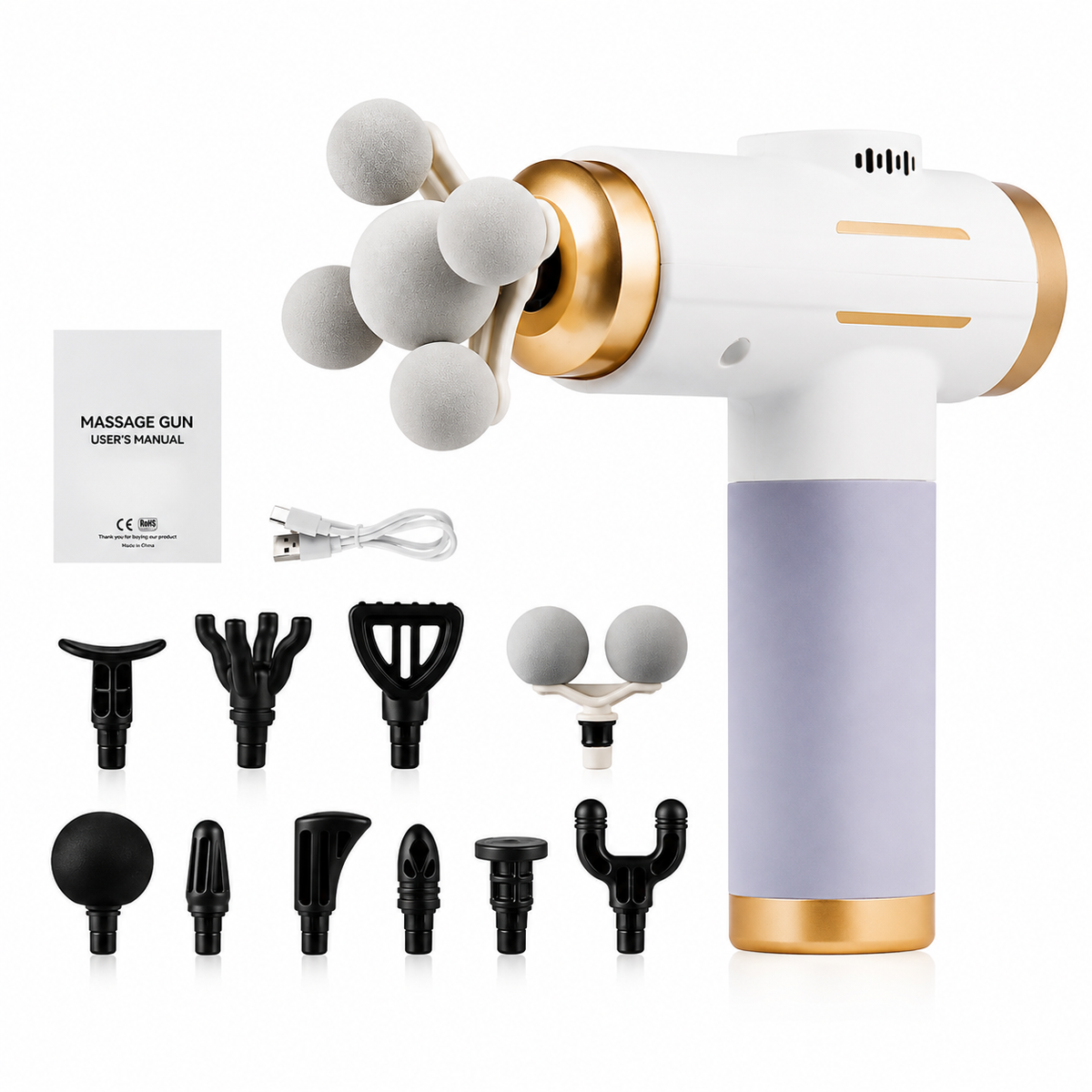 Pistolet de Massage Musculaire – 99 Vitesses, 11 Embouts ADAPT Mobilité