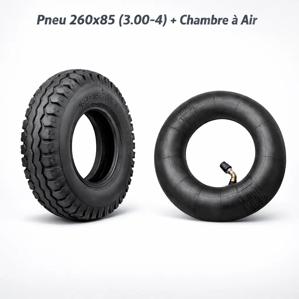 Pneu 260x85 (3.00-4) Fauteuil Roulant Électrique & Scooter PMR – Chambre à Air, Résistant ADAPT MOBILITE