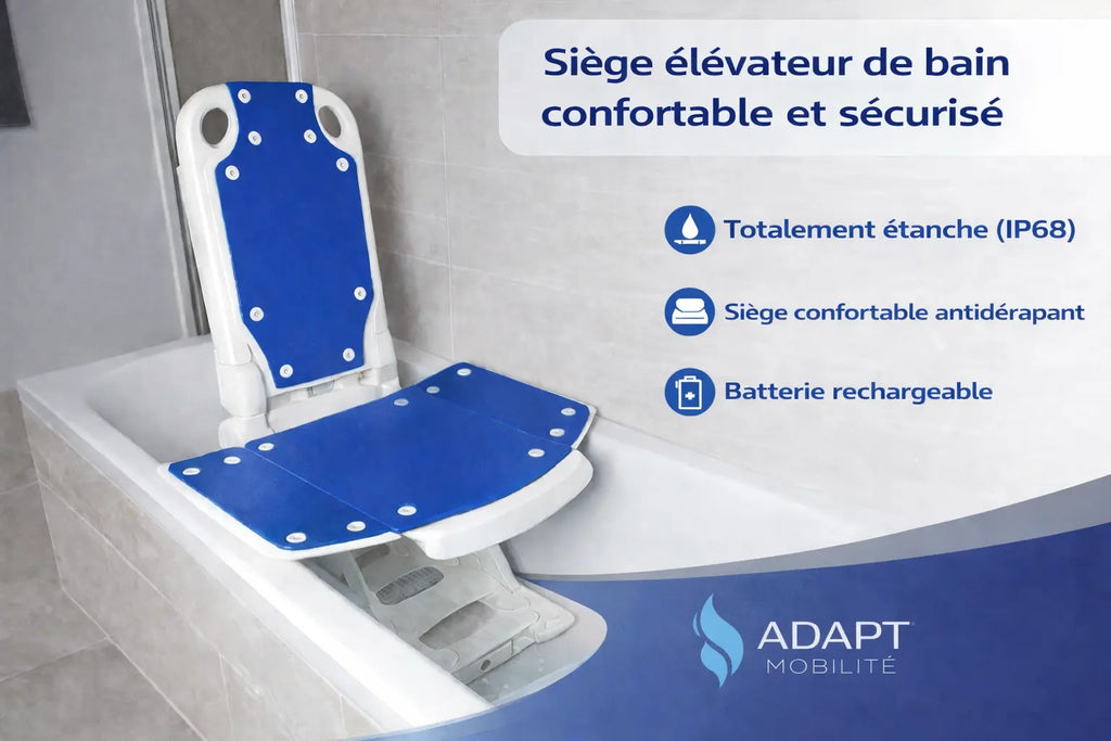 Siège élévateur de bain électrique pliable ADAPT MOBILITE
