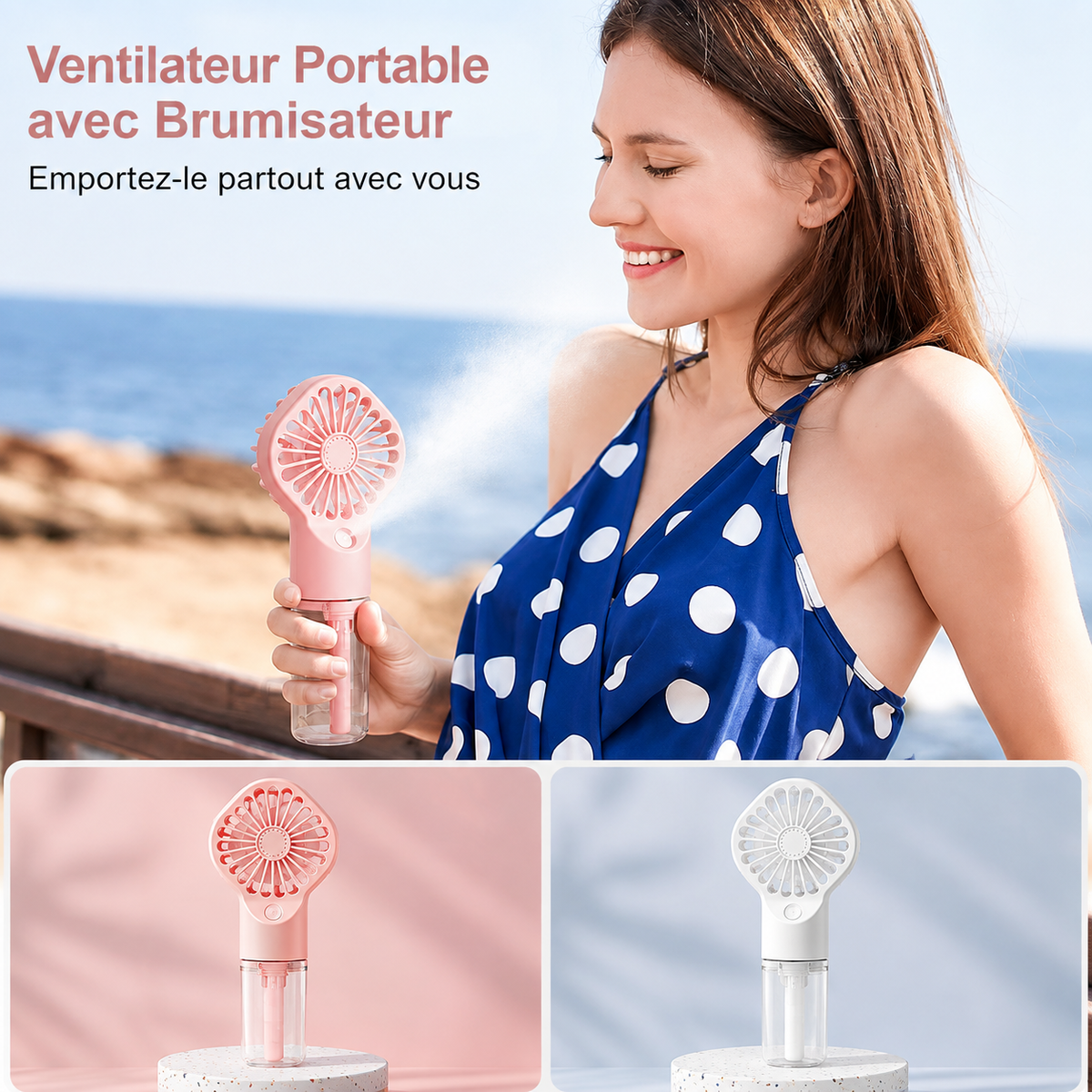 Mini Brumisateur Ventilateur Portable — Rafraîchissant & Hydratant ADAPT Mobilité