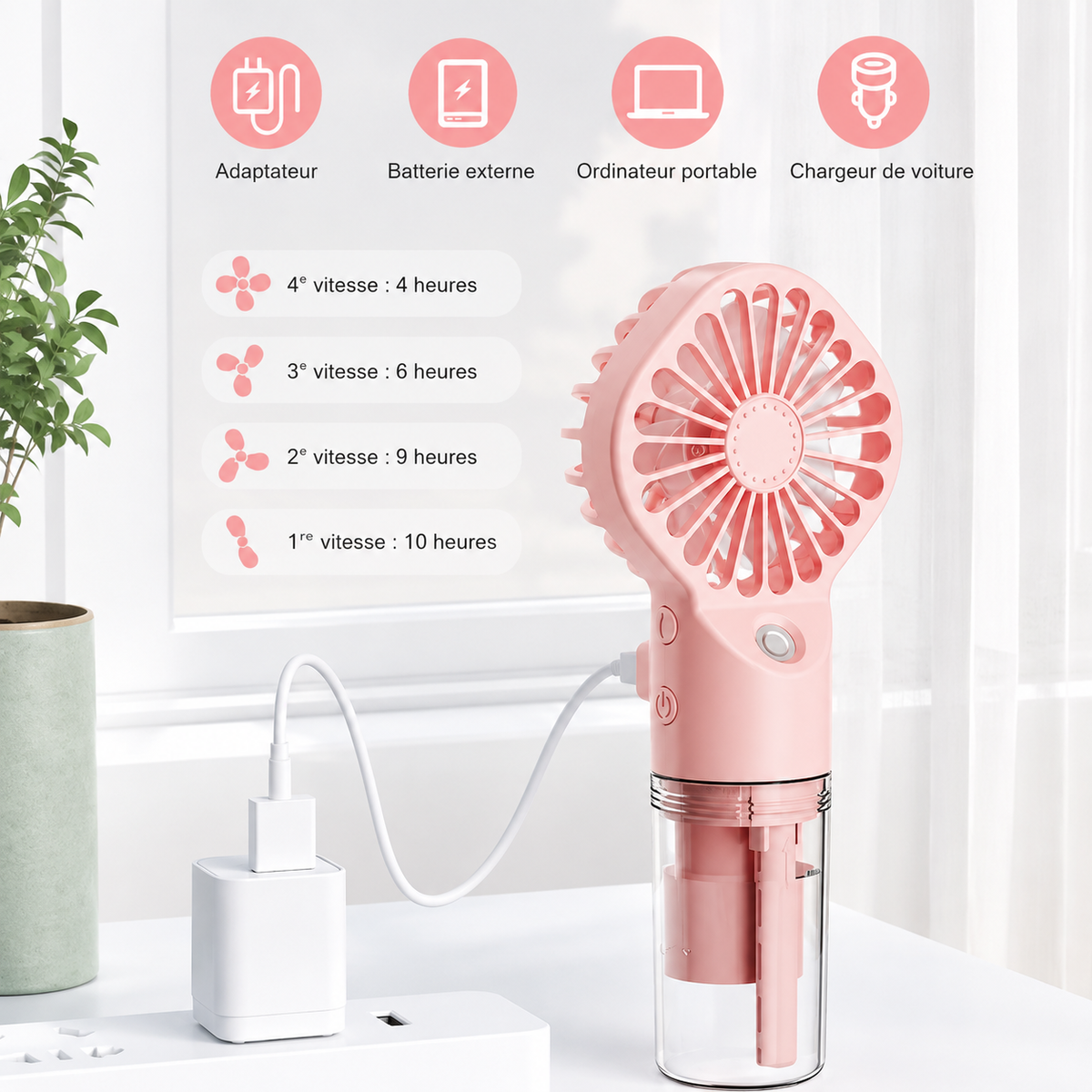 Mini Brumisateur Ventilateur Portable — Rafraîchissant & Hydratant ADAPT Mobilité