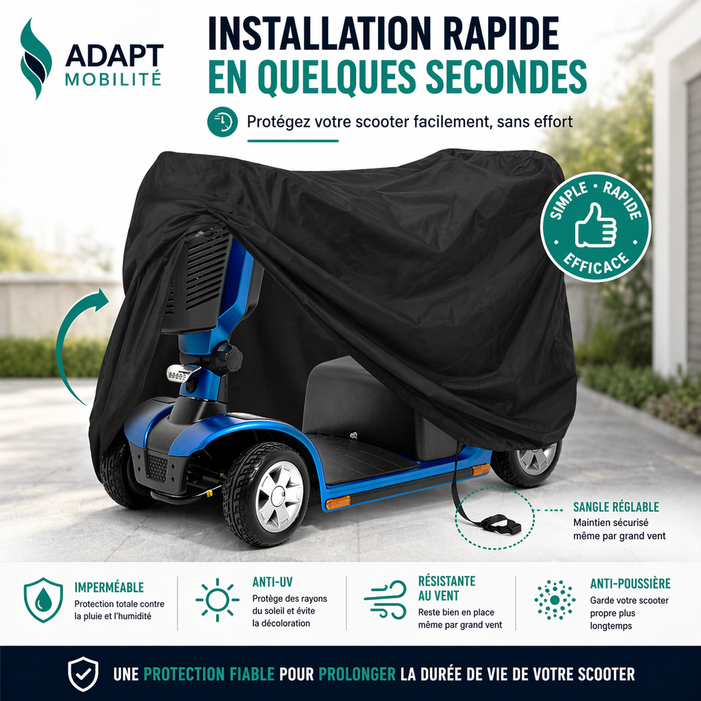 housse scooter electrique pmr xl impermeable protection pluie soleil poussiere