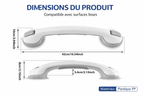 Dimensions barre d’appui douche ventouse 42 cm sans perçage sécurité salle de bain ADAPT Mobilité