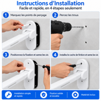 Étapes d’installation de la barre d’appui murale rabattable pour WC