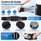 Ceinture lombaire avec bandes élastiques réglables pour ajuster le niveau de maintien