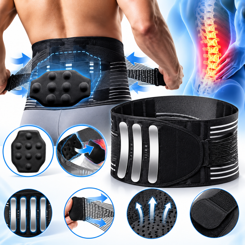 Ceinture de soutien lombaire modèle classique noire, respirante et réglable