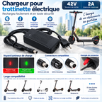 Chargeur 42V 2A pour batterie lithium 36V de trottinette électrique