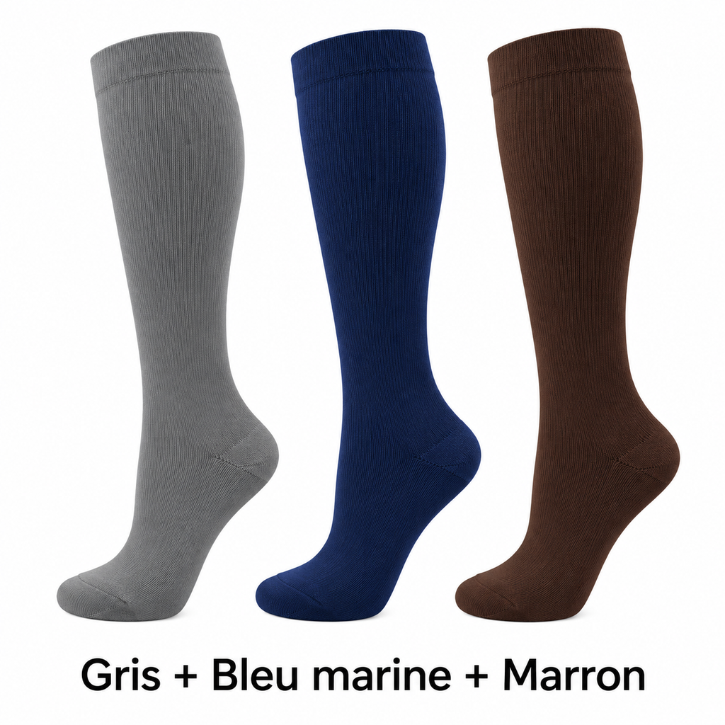 Chaussettes de contention & compression confort – 3 paires – Plusieurs coloris ADAPT Mobilité
