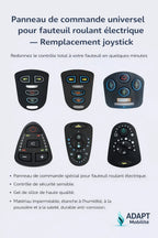 Panneau de commande joystick fauteuil roulant électrique – Adhésif 3M haute résistance ADAPT MOBILITE