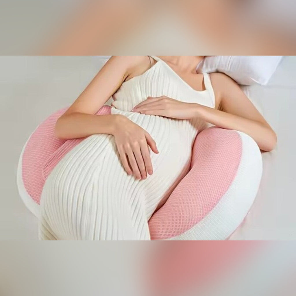 Coussin de grossesse en U rose