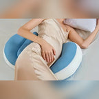 Coussin de grossesse en U bleu