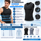 Débardeur gainant homme avec zones de compression pour le maintien du torse et du dos