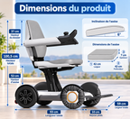 Dimensions en cm du fauteuil électrique pliable compact