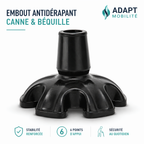 Dimensions embout antidérapant pour canne et béquille avec base large 11,5 cm et hauteur 7,5 cm