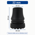 Embout de canne de marche senior diamètre 22 mm