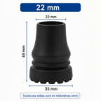 Embout de canne de marche senior diamètre 22 mm
