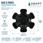 Embout pour Canne et Béquille – Stabilité Renforcée 6 Points d’Appui ADAPT MOBILITE