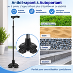 Embout stabilisateur pour canne adapté à différents types de sols