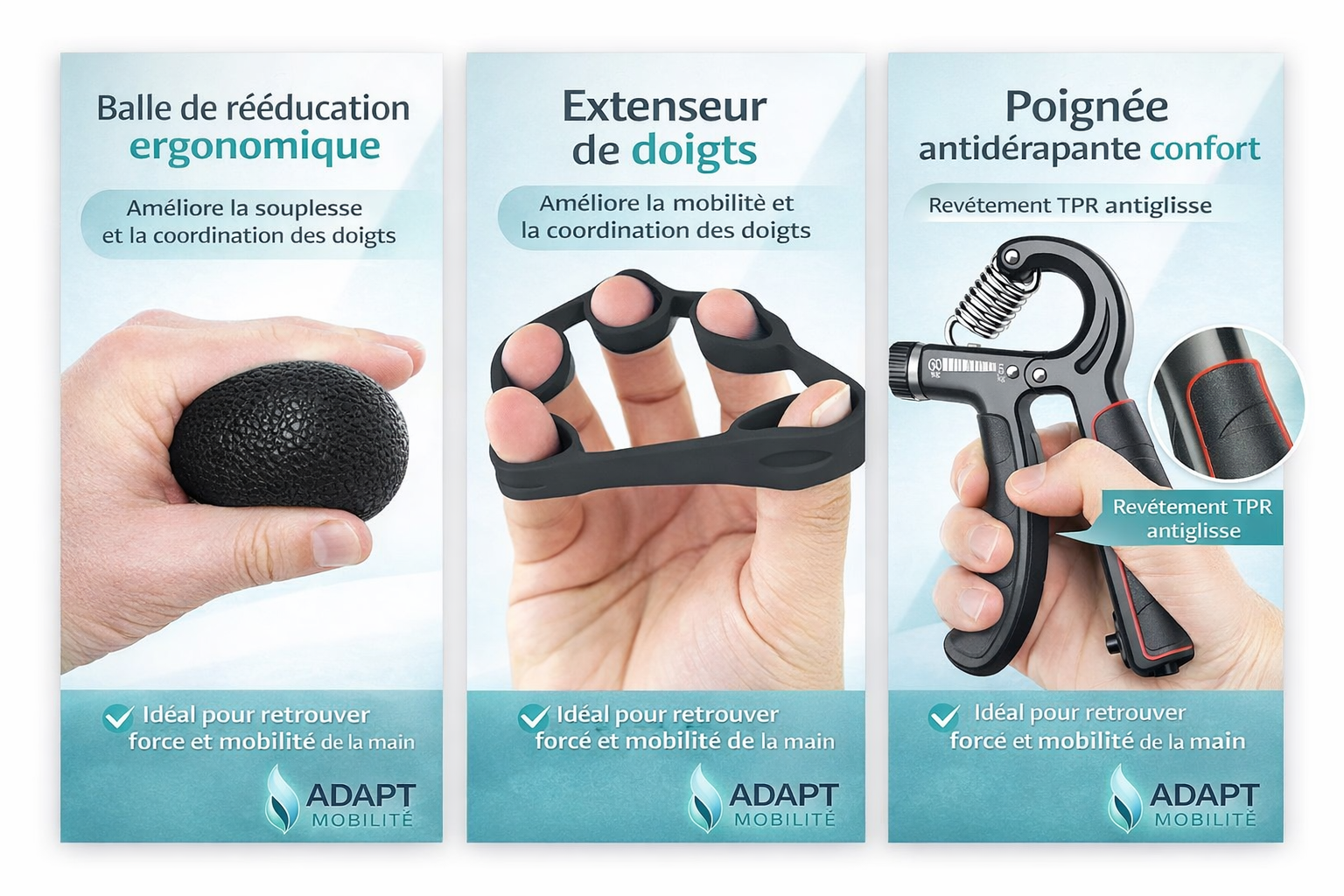 Extenseur de doigts pour améliorer la mobilité et la coordination de la main