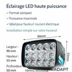 Éclairage LED Fauteuil Roulant Électrique – Puissance & Sécurité Nocturne ADAPT MOBILITE
