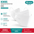 Masque KN95 FFP2 Lot de 50 – Masque respiratoire 4 couches ≥95 % – Plusieurs couleurs ADAPT Mobilité