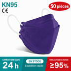 Masque KN95 FFP2 Lot de 50 – Masque respiratoire 4 couches ≥95 % – Plusieurs couleurs ADAPT Mobilité