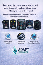 Panneau de commande joystick fauteuil roulant électrique – Adhésif 3M haute résistance ADAPT MOBILITE
