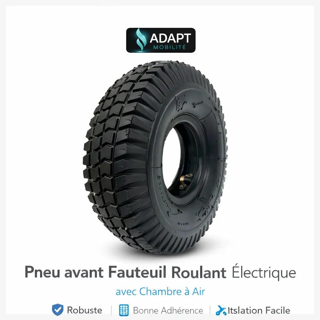 Pneu 260x85 (3.00-4) Fauteuil Roulant Électrique & Scooter PMR – Chambre à Air, Résistant ADAPT MOBILITE