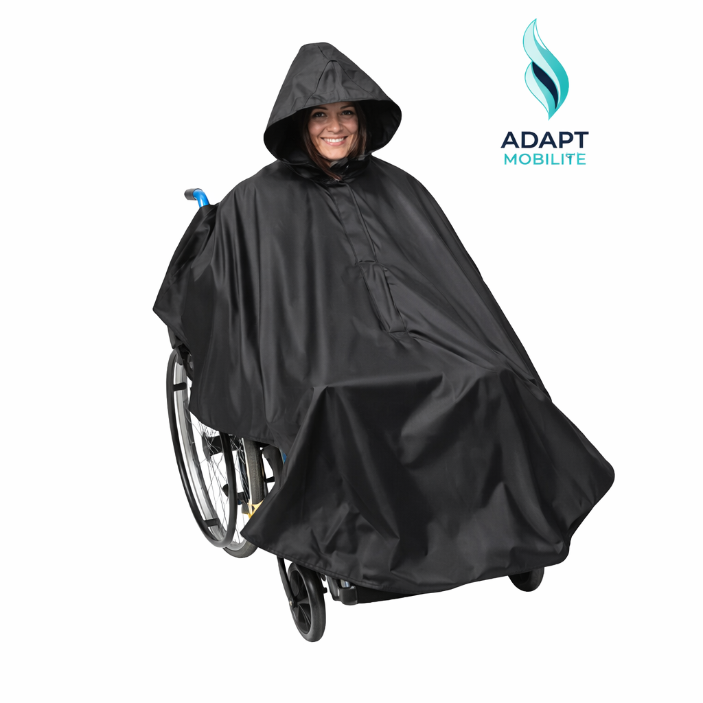 Poncho imperméable pour fauteuil roulant – Protection pluie universelle ADAPT MOBILITE