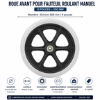Roue pleine pour fauteuil roulant manuel 200 mm 8 pouces