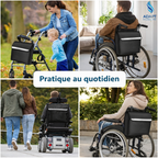 Sac de rangement fauteuil roulant – Grande capacité, imperméable et facile à fixer ADAPT MOBILITE
