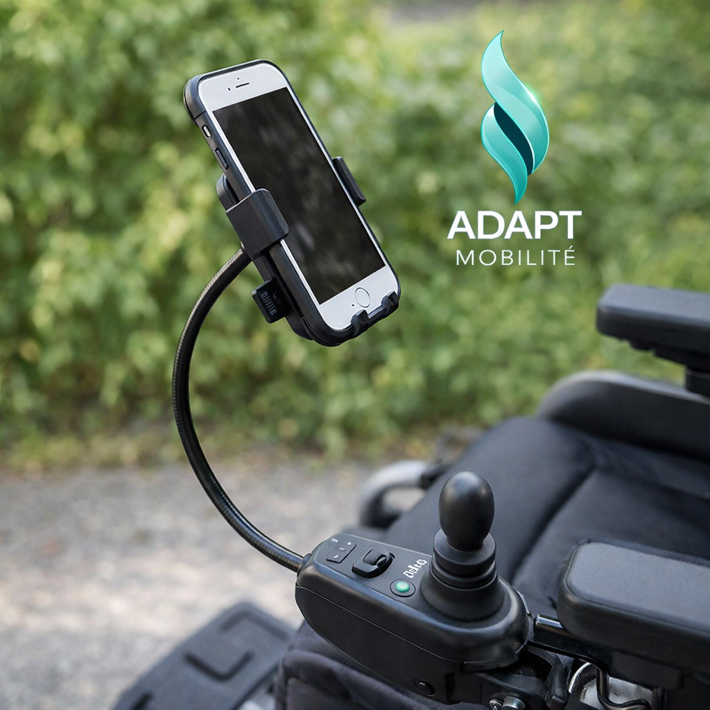 Support téléphone fauteuil roulant flexible ADAPT MOBILITE