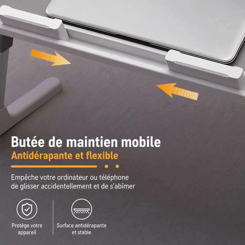 Table de Lit pour Ordinateur Portable – Réglable, Inclinable et Pliable ADAPT Mobilité